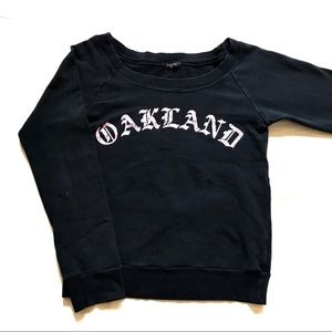 “OAKLAND” off the shoulder sweatshirt
